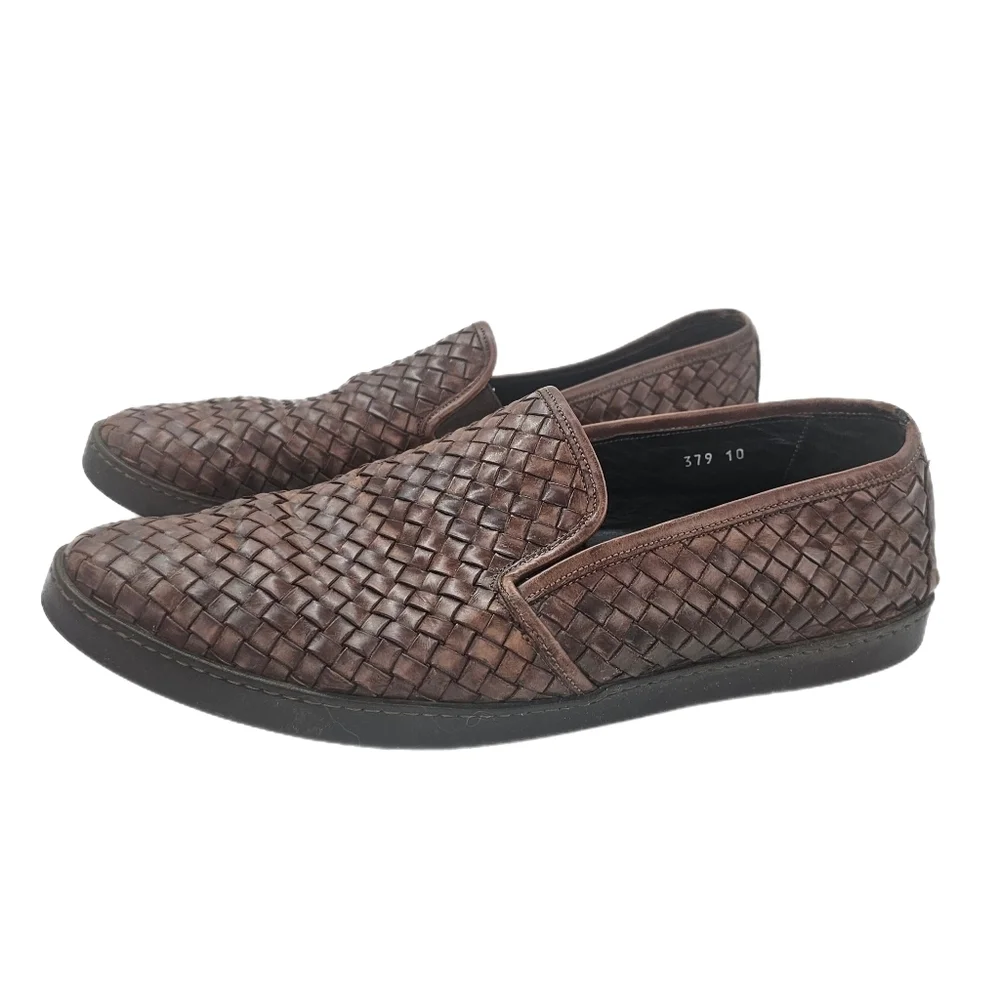 To Boot New York Adam Derrick Diverte Woven Leather Loafers Brown Men’s 10